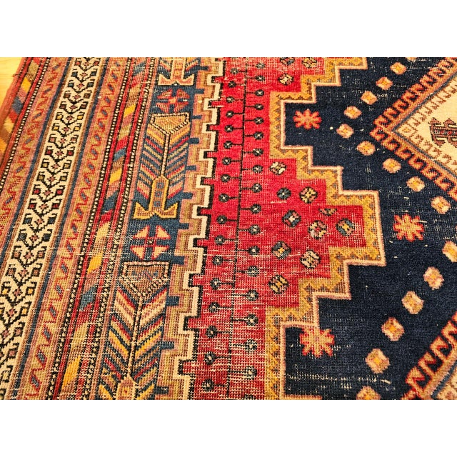 Vintage Persian Afshar Tribal Rug, Hand-Knotted Wool, Geometric Pattern, Navy & Red, 6x7 For Sale - Image 14 of 14