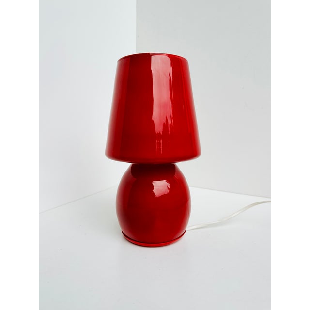 Mushroom Table Lamp in Red Murano Glass from La Luce Vetro Arte Muranese, Italy, 1970s For Sale - Image 14 of 15