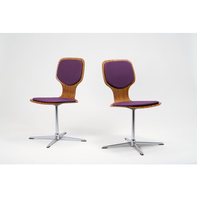 Mid-Century Mahogany Pagholz and Chrome Swivel Dining Chairs from Tacke Sitzmöbel, Germany, 1960s, Set of 2 For Sale - Image 13 of 13