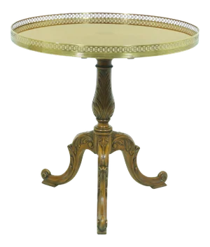 Maitland Smith Round Georgian Style Satinwood Lamp Table