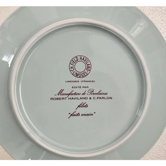 Late 20th Century William Celadon Platinum Decorated Contemporary Place Setting by Robert Haviland & C. Parlon Limoges - Set of 5 For Sale - Image 5 of 7