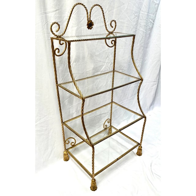 Italian Gilt Etagere With Glass Shelves For Sale - Image 11 of 11
