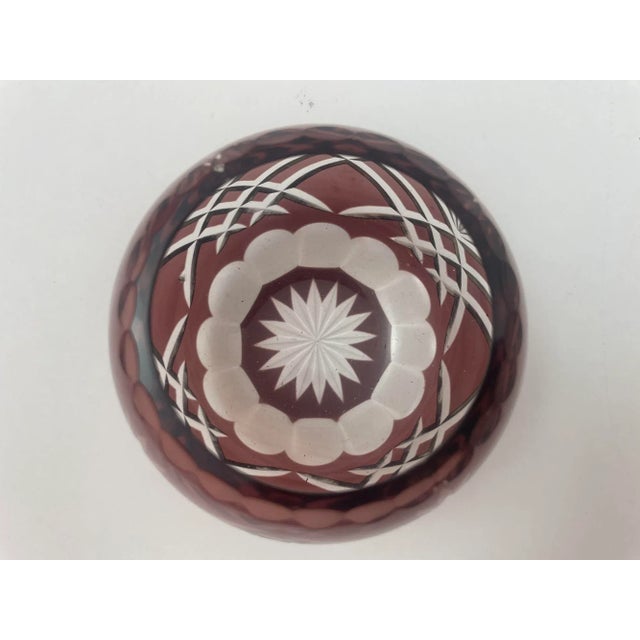 Burgundy Vintage Bohemian Crystal Votive Candle Holder in Prune Color For Sale - Image 8 of 9