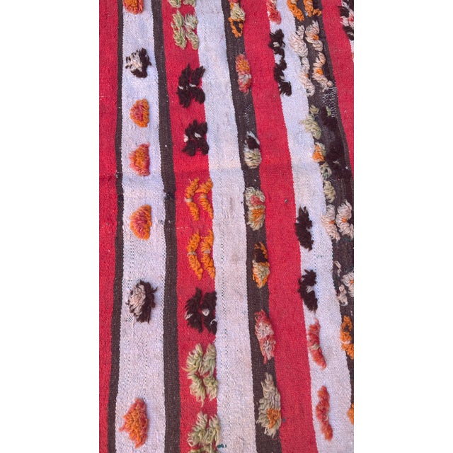Textile 1980’s Moroccan Tribal Flatweave Wool Kilim Rug - 8.4 X 4 Ft For Sale - Image 7 of 9