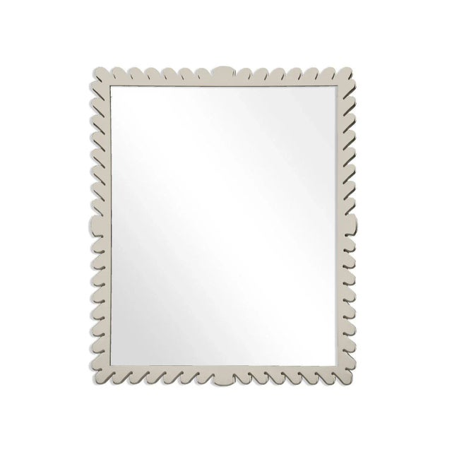 Contemporary Fleur Home Garden District Coquette Rectangle Mirror in Useful Gray, 30x42 For Sale - Image 3 of 3