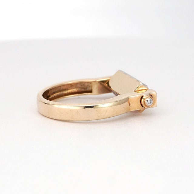 Twistable 14k Yellow Gold Diamond Multi Sapphire Ring 0.27 Carats Size 6.75 For Sale - Image 10 of 18