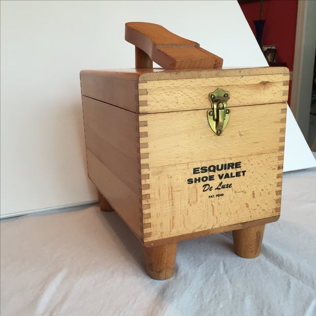 Esquire Shoe Valet DeLuxe Wooden Box Chairish