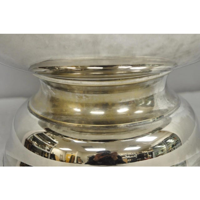Silver Vintage Grapevine Cluster Silver Plated Footed Punch Bowl Champagne Ice Bucket For Sale - Image 8 of 18