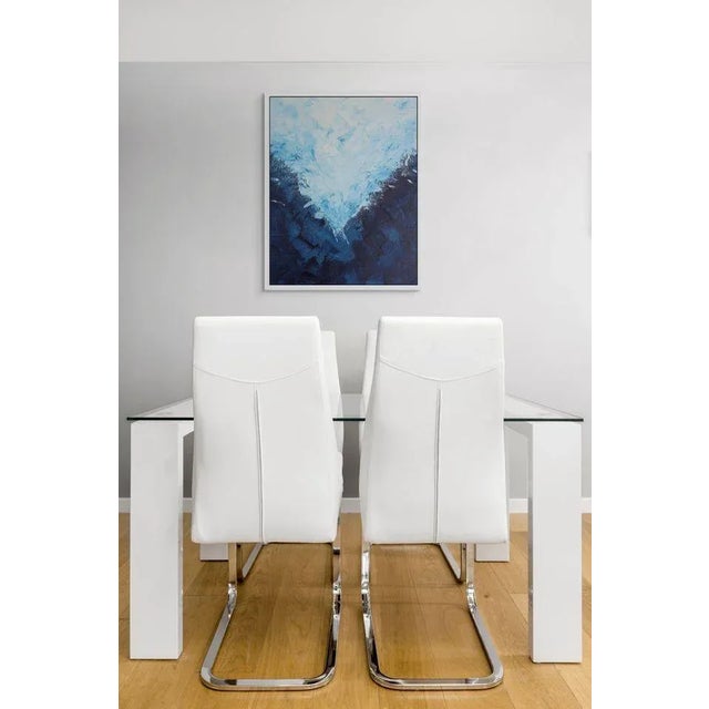 Textile "Blues Night" Contemporary Abstract Acrylic Painting For Sale - Image 7 of 9