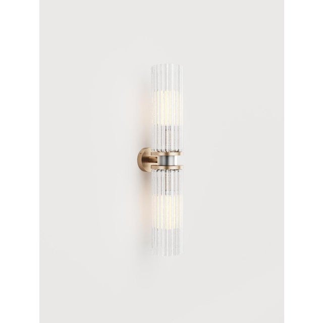 Magda IV Wall Lamp in Brass with Aluminum and Fluted Glass by Studio Marine Breynaert For Sale - Image 4 of 9