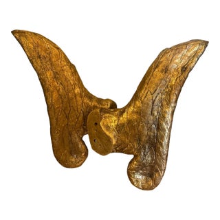 Vintage Italian Gilded Plaster Wings - A Pair For Sale