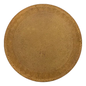 Tiffany Studios New York Greek Key Bronze Doré Footed Charger Plate or Tazza