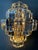 Large wall lamp with 25 faceted crystals. Gold-colored fixture with 5 E14 sockets. The fixture and glass are in good,...