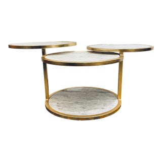 Global Views Modern Carrara Marble Eclipse Cocktail Table For Sale