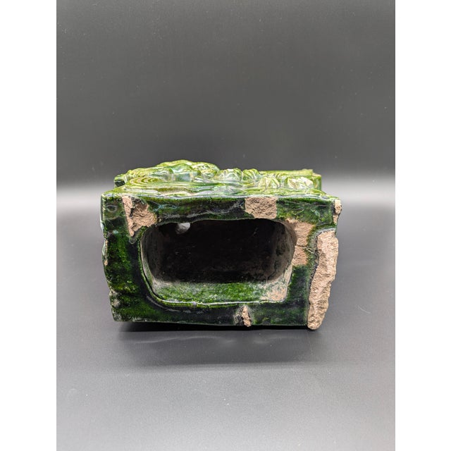 Antique Chinese Chiwen (Dragon) Sancai-Glazed Roof Tile: Qing Dynasty For Sale - Image 9 of 11