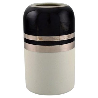 Modernis Silver Ceramics Vase by Peter Winquist for Arabia, 1960s For Sale