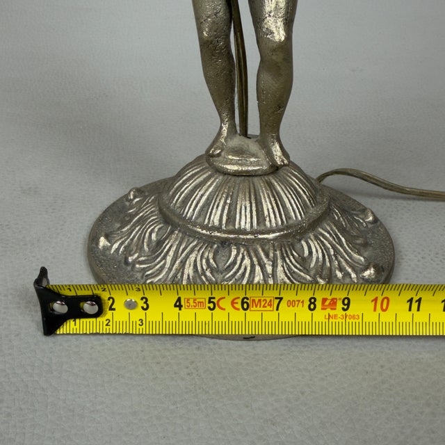 Silver-Plated Brass Cherub Table Lamp, 1960s For Sale - Image 11 of 13