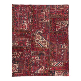 Mid 20th Century Vintage Persian Patchwork Rug, 04'03 X 05'04 For Sale