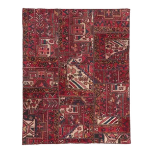 Mid 20th Century Vintage Persian Patchwork Rug, 04'03 X 05'04