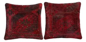 Turkish Rug Pillow Cover 15'' X 15'' - Set of Two