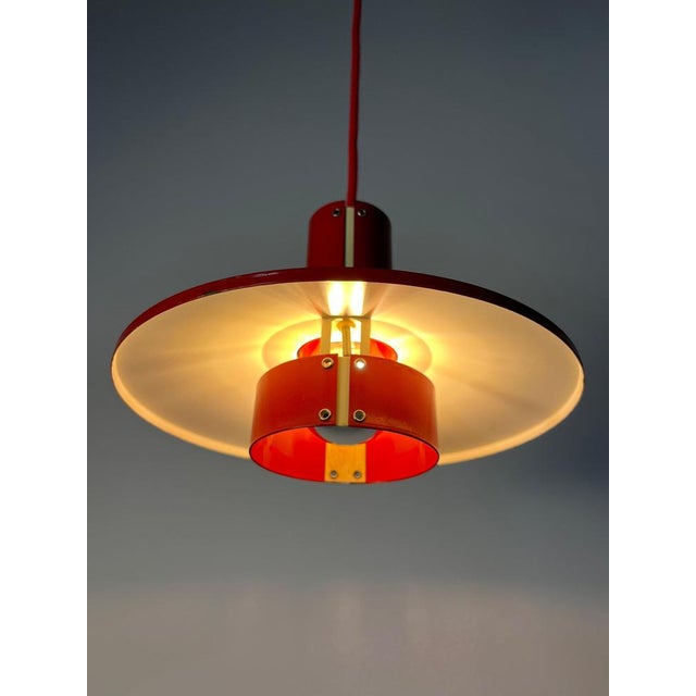 Flipper Red Louvered Lamp by Mogens Davidsen for SC Sørensen For Sale - Image 5 of 11
