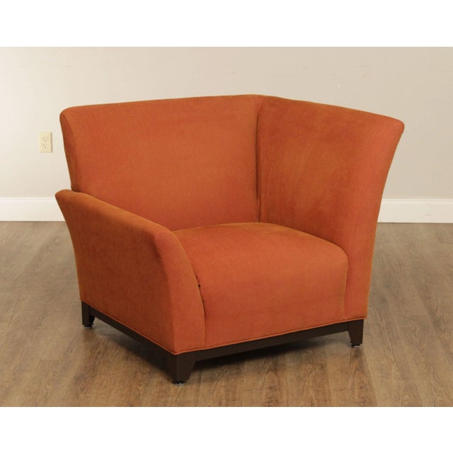 2000 - 2009 Modern Asymmetrical Custom Upholstered Club Chairs - A Pair For Sale - Image 5 of 12