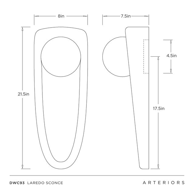 A mid-century modern brooch influenced the unique design of our curved light of charcoal lava stone composite. Accented...