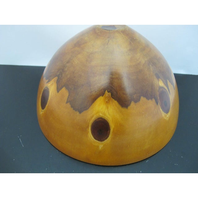 Wood Jess Craig Turned Norfolk Island Pine Wood Studio Hawaii Art Footed Bowl For Sale - Image 7 of 11