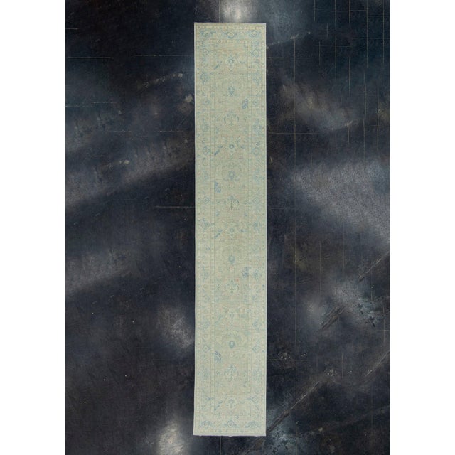 Gray Turkish Oushak Runner Rug 2'10" x 16'3" #17817 For Sale - Image 8 of 8