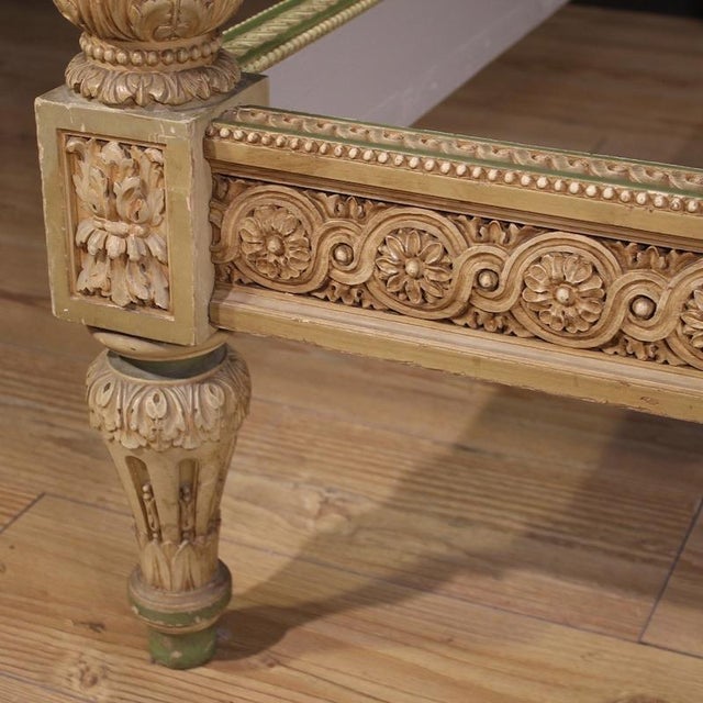 Beige Italian Louis XVI Style Lacquered Double Bed, 1950 For Sale - Image 8 of 13