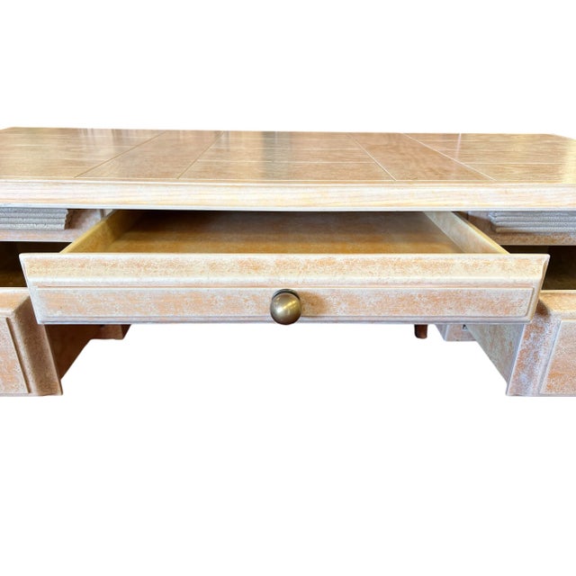 Wood Coastal Style Executive Desk by Charles Hart For Sale - Image 7 of 9