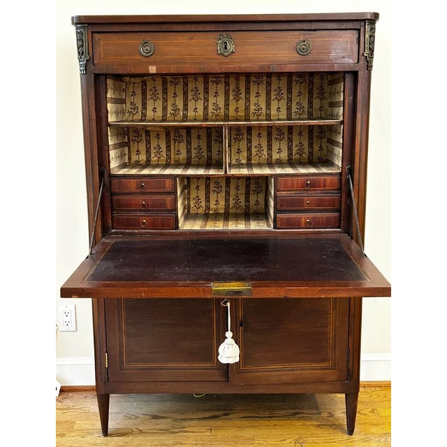 Late 19th Century French Louis XVI Style Secretary Desk With Cabinet Storage For Sale - Image 10 of 13