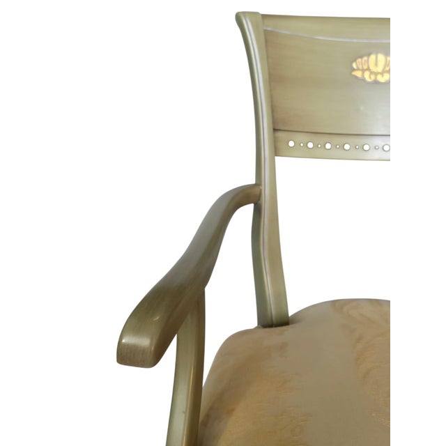 Mid-Century Louis XVI Style Game Table with Green Leather Top and Armchairs, 1960s, Set of 5 For Sale - Image 16 of 18