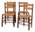 French Straw-Seated Wooden Chairs, 1950s, Set of 4 For Sale
