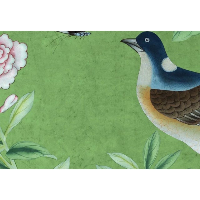 20“*40”/Panel, a Set of Two Chinoiserie Floral Wall Artwork, No Frame, Tea Paper For Sale - Image 4 of 7
