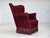 Vintage Danish Lounge Chair in Cherry-Red Furniture Velour and Oak, 1960s For Sale - Image 16 of 16