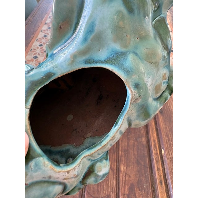 Pair of Vintage Chinese Turquoise Shiwan Foo Dog Planters or Sculptures - A Pair For Sale - Image 10 of 10