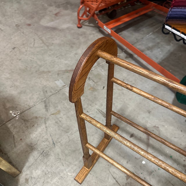 Rustic European 1970s Natural Wood Blanket Rack For Sale - Image 3 of 6