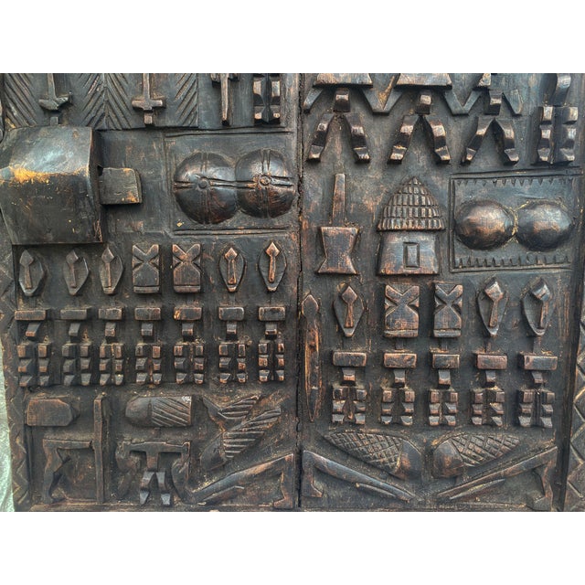 Vintage Granary Dogon Door W/Nomoo Ancestors Mali African 25" H For Sale In New York - Image 6 of 8