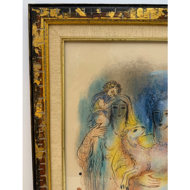 C. 1973, "Amos", Color Lithograph in Vintage Frame, Expressionist, Artist Reuven Rubin For Sale In Jacksonville, FL - Image 6 of 11