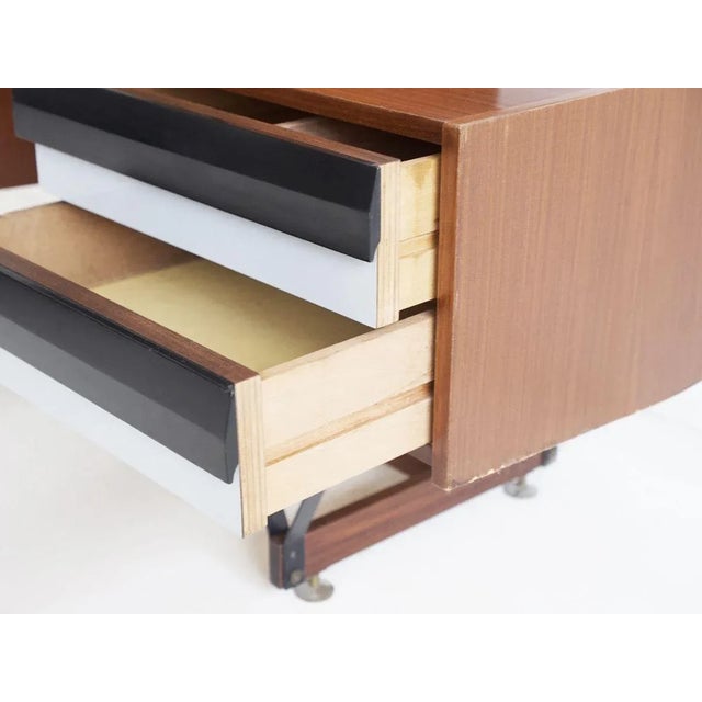 1960s Wooden Writing Desk with Metal Structure, Italy, 1960s For Sale - Image 5 of 16