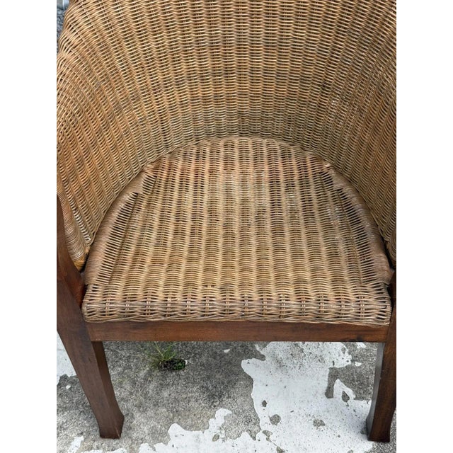 Vintage Wicker Armchair, 1950s For Sale - Image 9 of 14
