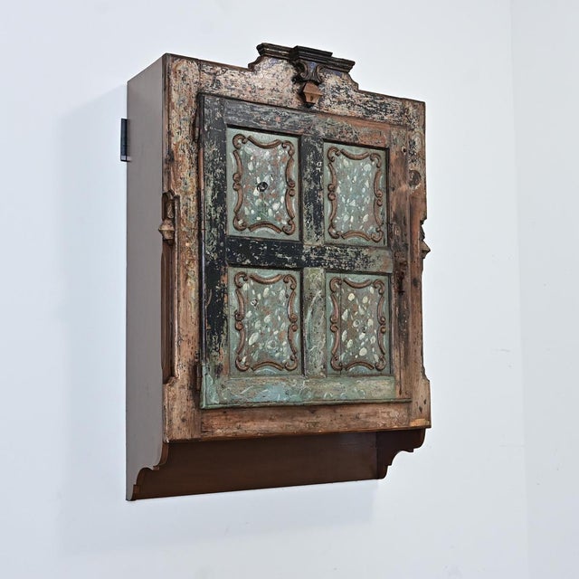 Portuguese Wall Cabinet Made with 19th Century Door For Sale - Image 11 of 13