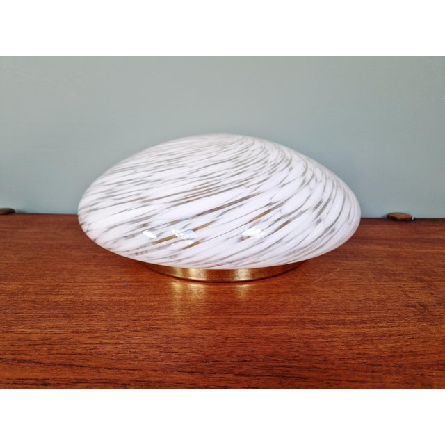1970s Ceiling Light in Brass and White Murano Glass, Hillebrand Lightning, 1970s from Hillebrand Lighting For Sale - Image 5 of 18