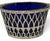 1940s Mid 20th Century Cobalt Blue Silver Plate Filigree Condiment Bowl For Sale - Image 5 of 12