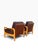 Wood Pair of Danish Modern Leather Lounge Chairs | Sculpted Maple Frames | Brown Leather With Tufted Backs | C. 1960s For Sale - Image 7 of 18
