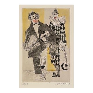 1956 Jacques Schedler Mid Century Harlequin Etching For Sale