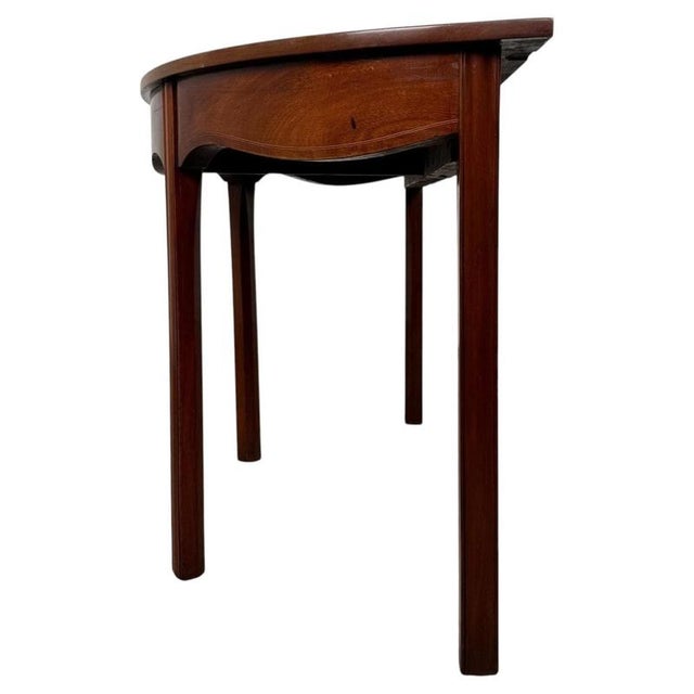 18th Century English Mahogany Demi-Lune Console Table For Sale - Image 6 of 8