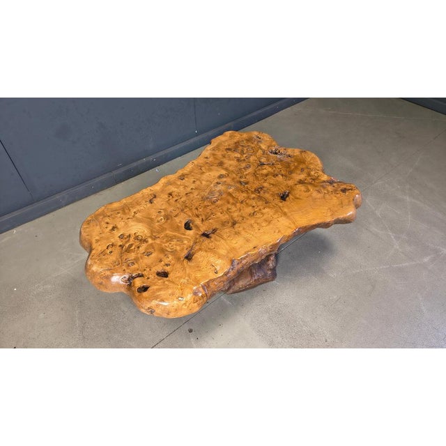 Freeform Coffee Table in Elm, 1970s For Sale - Image 4 of 15
