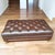 English Vintage Ethan Allen English Chesterfield Leather Ottoman For Sale - Image 3 of 11